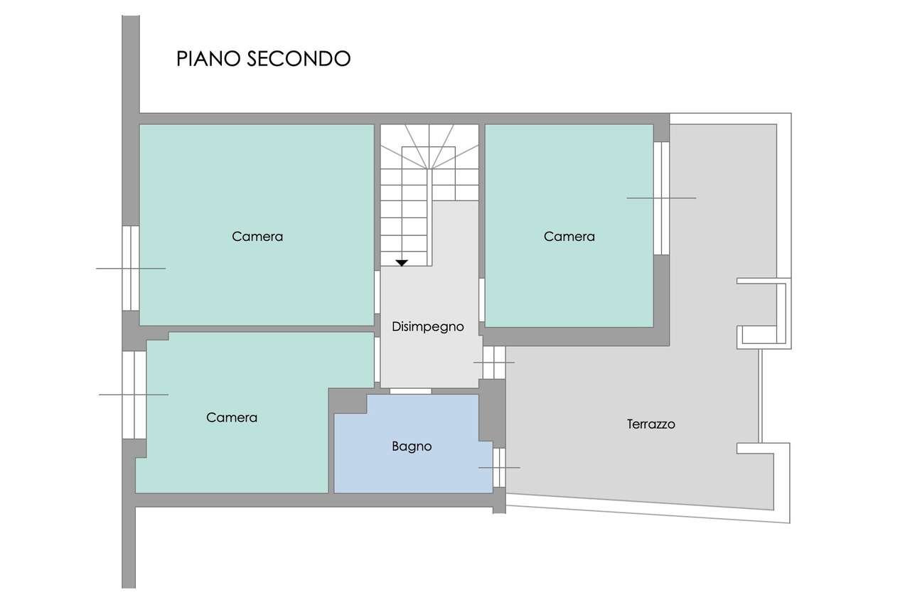 LA STORTA, QUADRILOCALE SU TRE LIVELLI